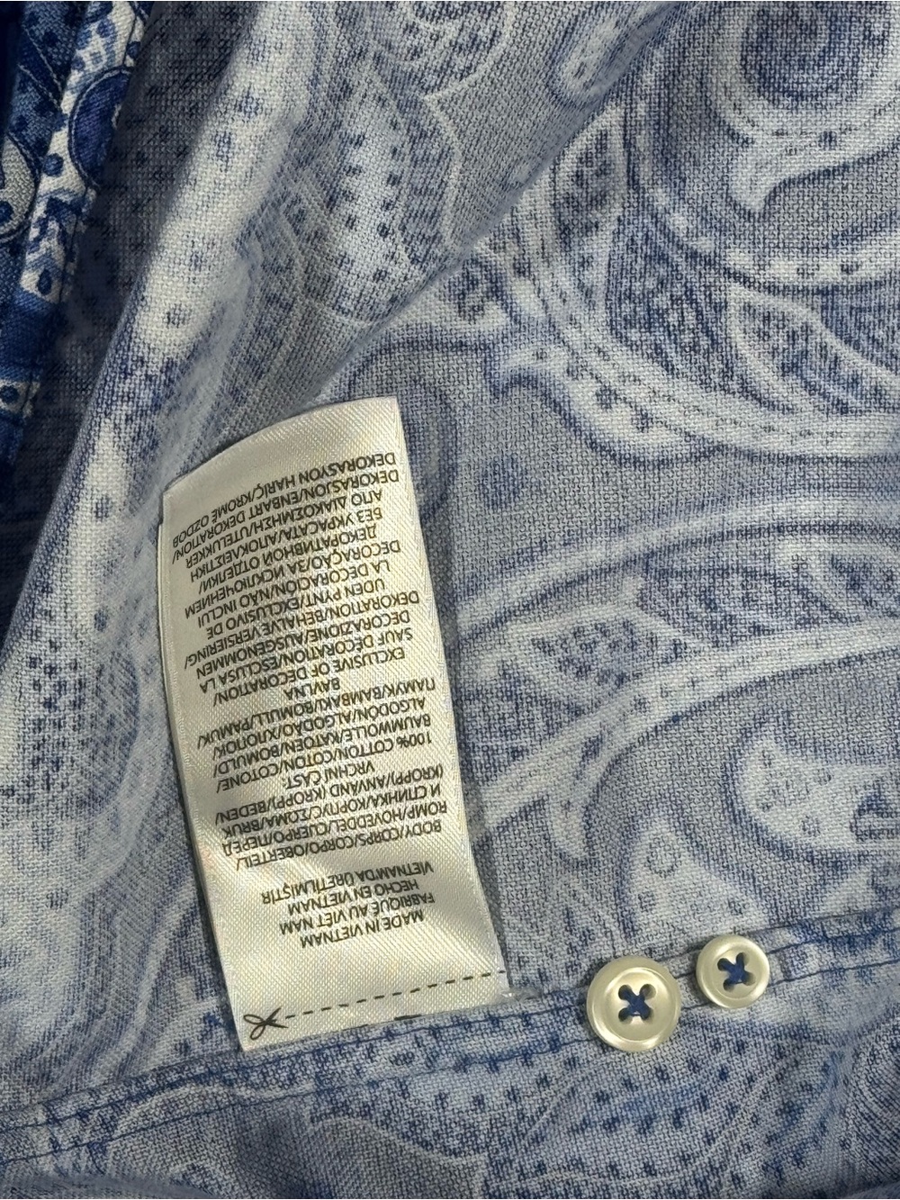 Polo Ralph Lauren Shirt Men’s 4XL Blue Paisley Short Sleeve Button Up - Picture 4 of 4